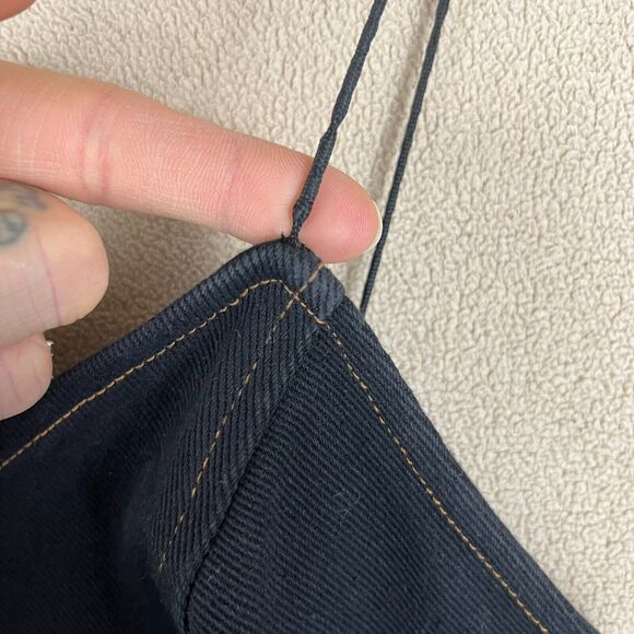 Lush Womens Dress SM Denim Bodycon Mini Roses Floral Spaghetti Strap Stretch Y2K - Picture 8 of 8